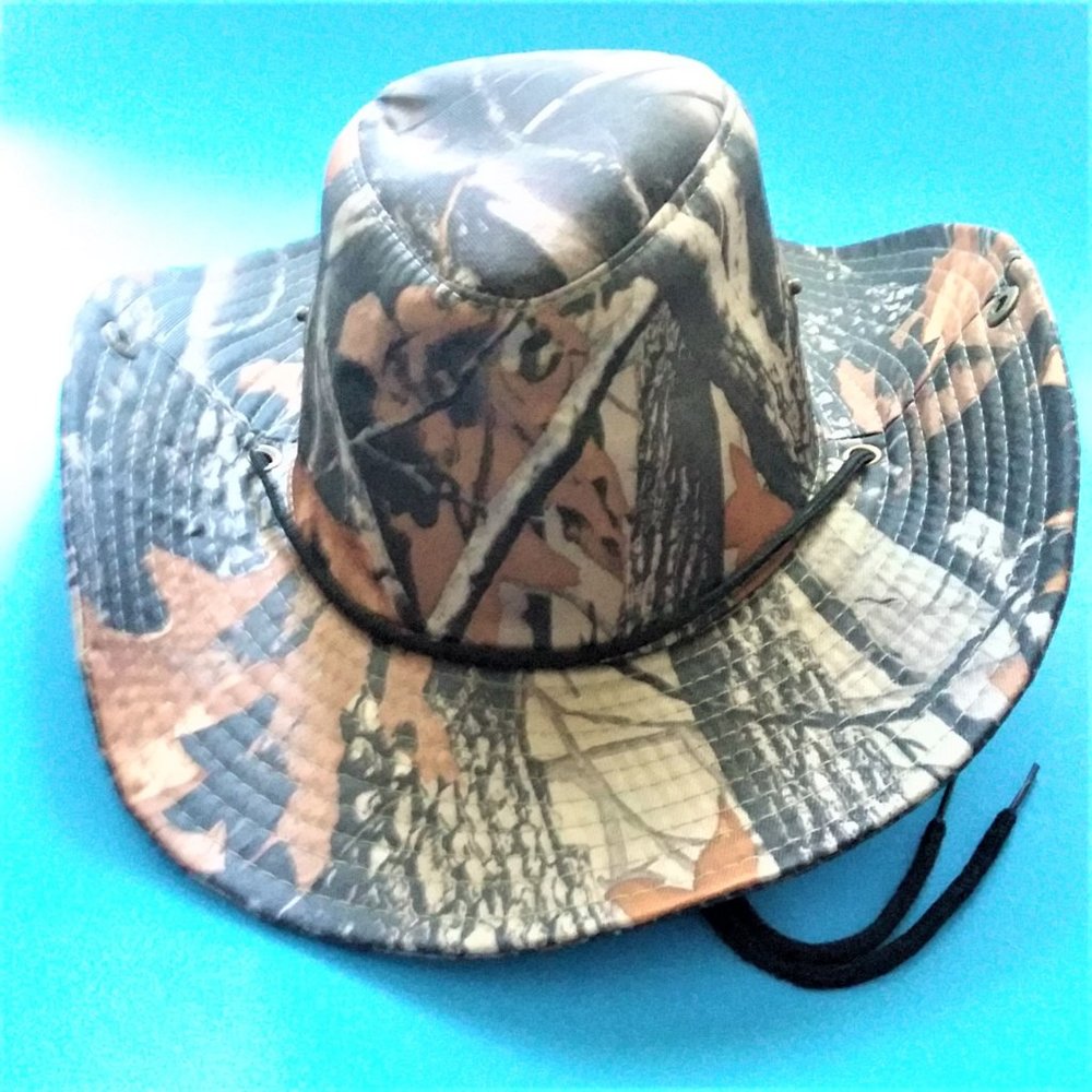 Bucket Hat Camo Hunting Fishing Side Snap Boonie Cap Drawstring Outdoor Mossy